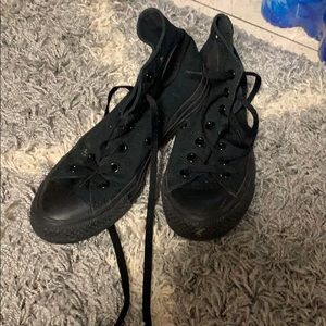 All black high top converse